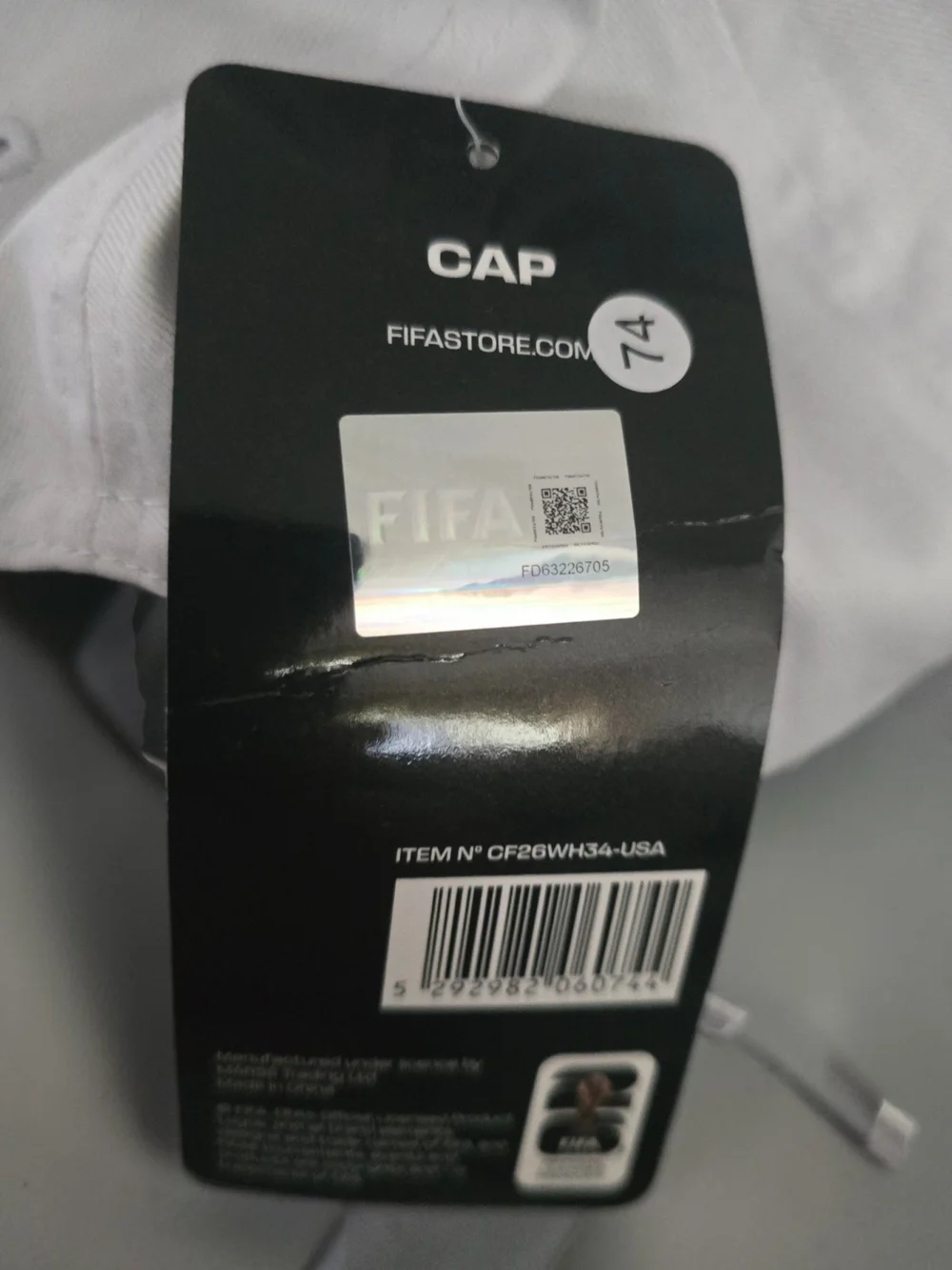 FIFA World Cup 2026 USA white adjustable cap NWT